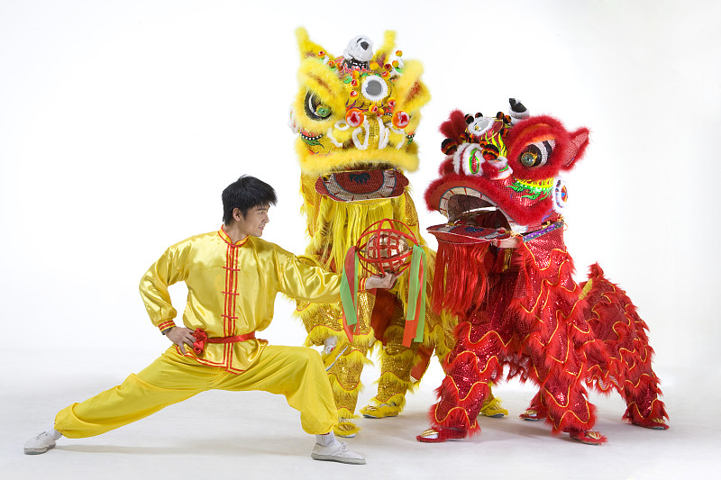 逗对狮图片下载